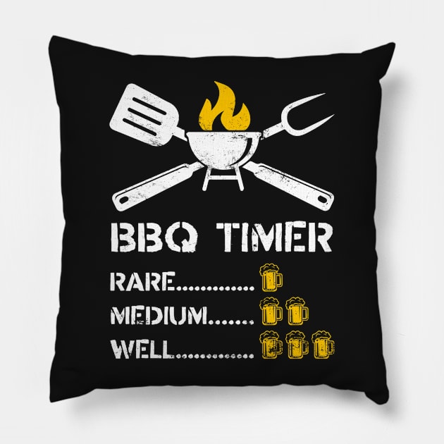 BBQ Timer Barbeque & Beer Pillow by TextTees