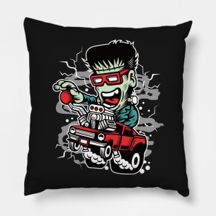 Frankenstein's Hot Rod Pillow