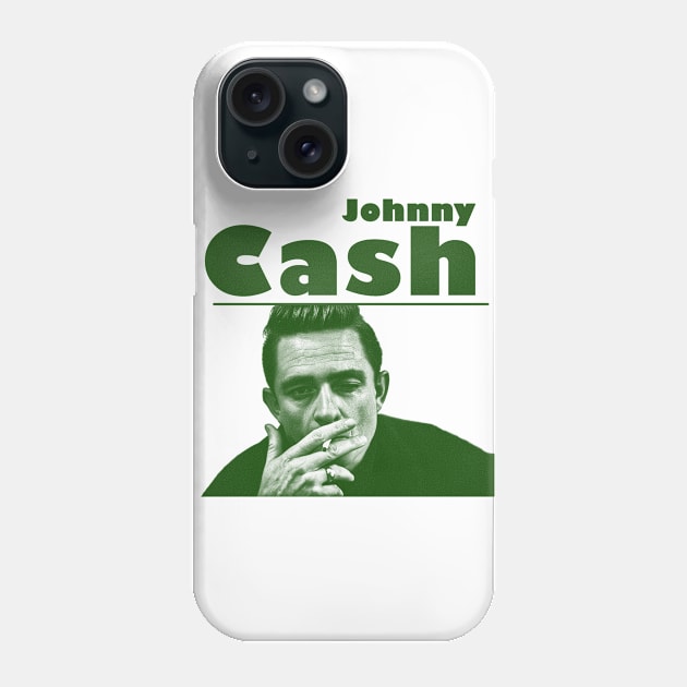 15// johnny cash - green solid style Phone Case by Loreatees