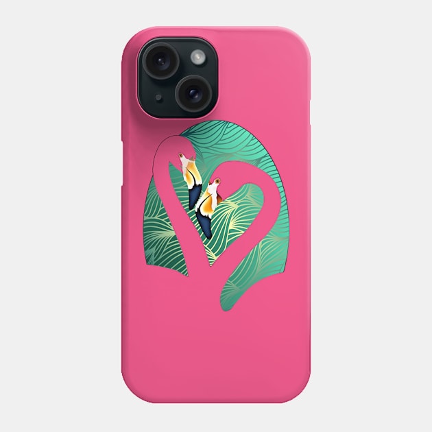 Flamingo Waves Phone Case by Arcuedes