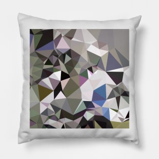 Davy Grey Abstract Low Polygon Background Pillow