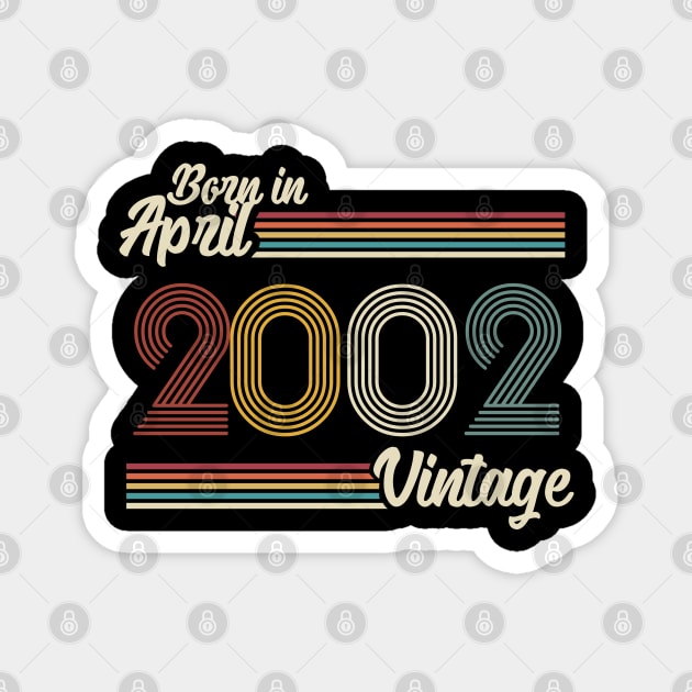 Vintage Born In April 2002 Magnet by Jokowow