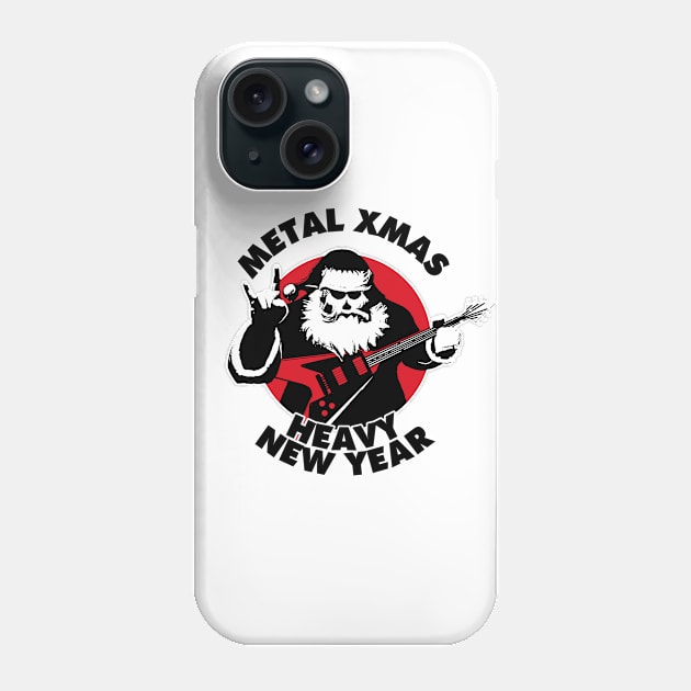 Metal Christmas & Heavy New Year | Heavy Metal Santa Claus Phone Case by TMBTM