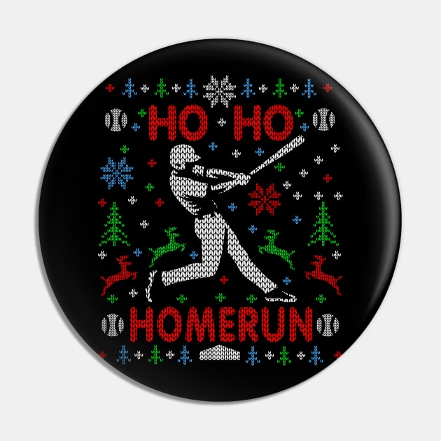 HO HO HOMERUN BASEBALL UGLY CHRISTMAS SWEATER PARTY Pin by TeeCreations