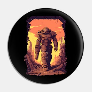 Heavily Armored Warrior - Post Apocalyptic Pin