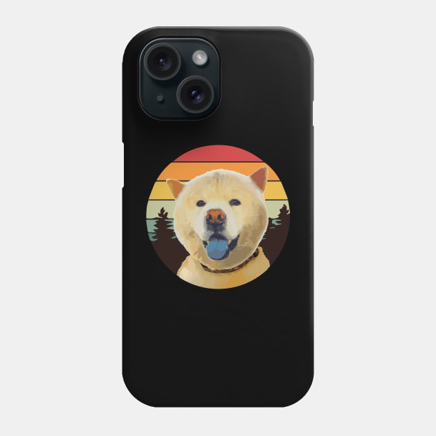 chow chow DOG FOREST RETRO PINE SUNSET Phone Case by cowtown_cowboy