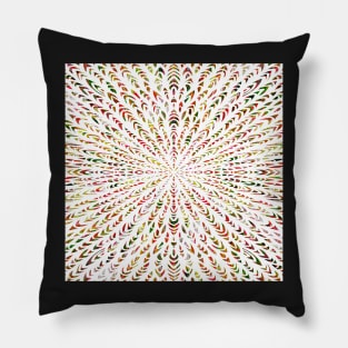 Fiesta Flash Mandala - Intricate Digital Illustration - Colorful Vibrant and Eye-catching Design for printing on t-shirts, wall art, pillows, phone cases, mugs, tote bags, notebooks and more Pillow