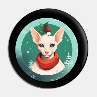 Oriental Shorthair Cat Xmas, Love Cat Pin