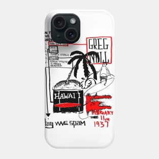 Big Wave Hawaii Doodle Black Phone Case