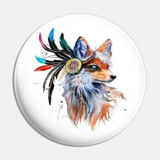 Watercolor Fox Pin