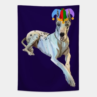 Court Jester Harlequin Great Dane Dog Tapestry