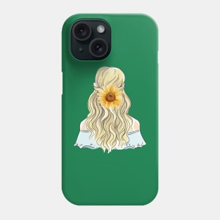 Girl and sunflower. Phone Case