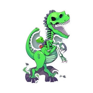 Green Dino Skeleton T-Shirt