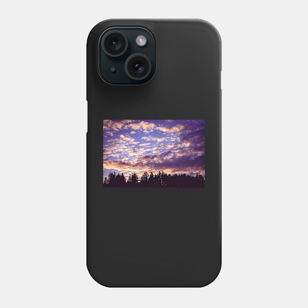 Sunset clouds and redwood trees Phone Case by blossomcophoto