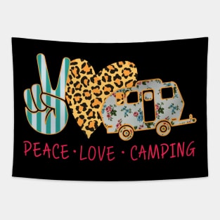 Peace Love Camping Tapestry