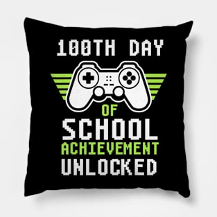 Happy 100Th Day Of School Achievement Unlocked Video Game Pillow