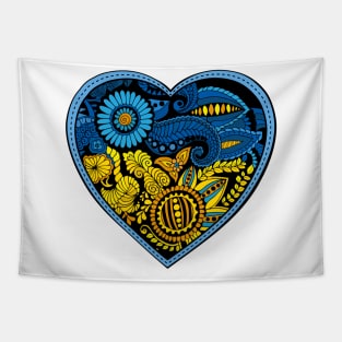 Heart in colors of Ukrainian Flag. Tapestry