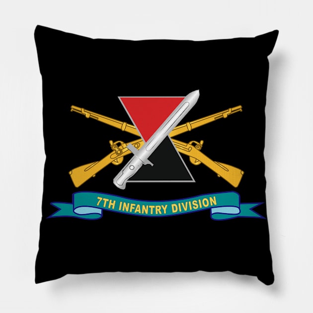 7th Infantry Division - DUI w Br - Ribbon X 300 Pillow by twix123844