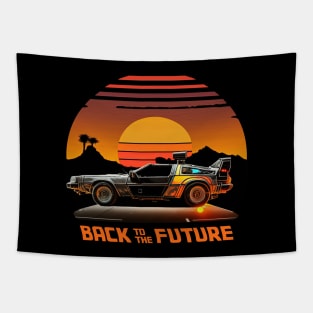 Vintage Delorean Time Machine Tapestry