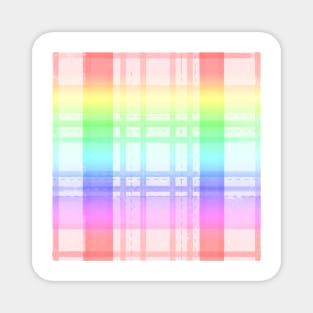 Rainbow Plaid Pattern Magnet
