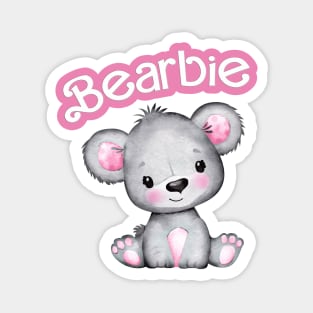 Bearbie Barbie Bear Cute Boy Fun Logo Magnet