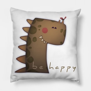 Dino (be happy) Pillow