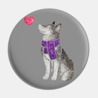 Watercolour Siberian Husky Pin