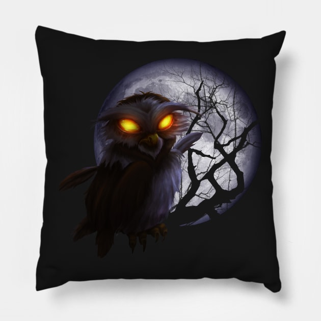 Night Owl Pillow by fmartinsart