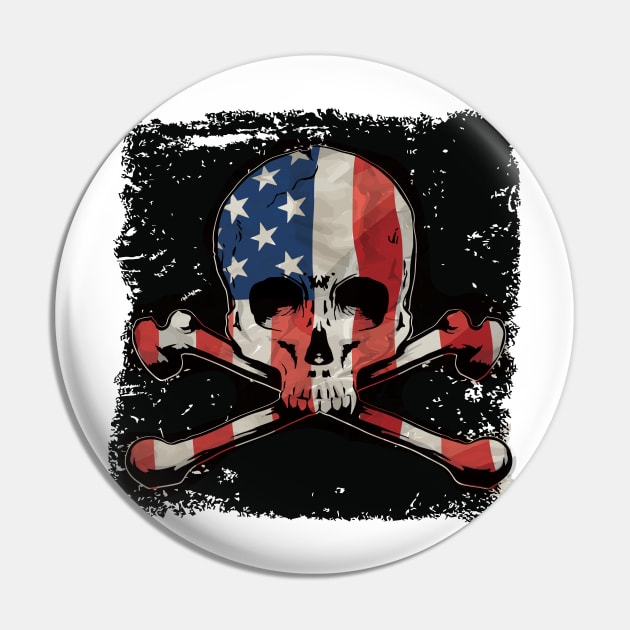 American Skull 2 Pin by LennyLima17