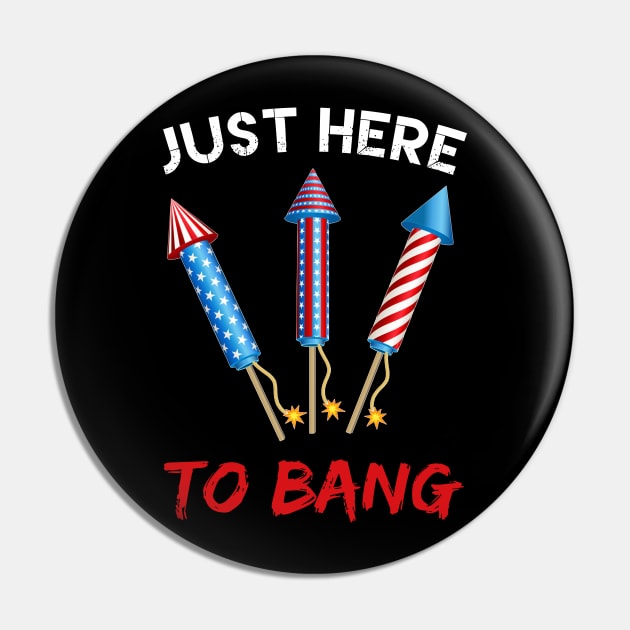 Just Here To Bang Firecrackers 4th of July Pin by Kaileymahoney