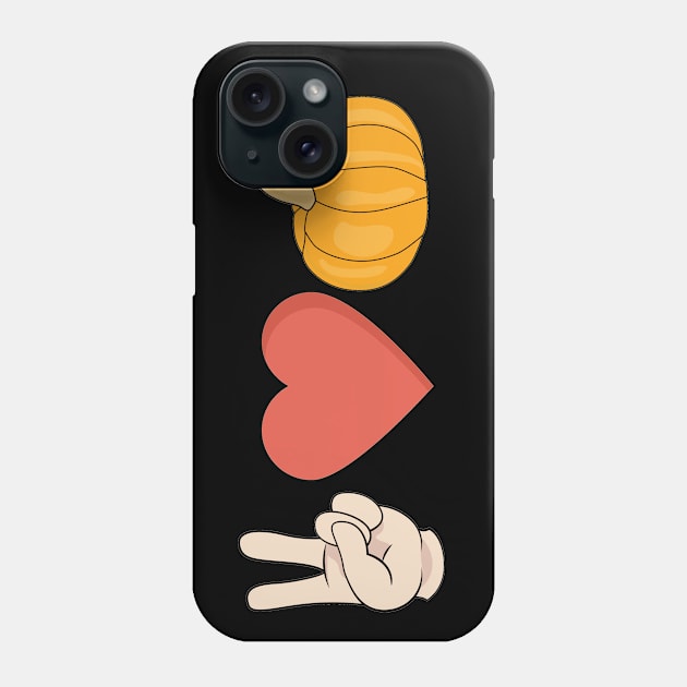 Peace Love Pumpkin Autumn Fall Design Phone Case by Up 4 Tee