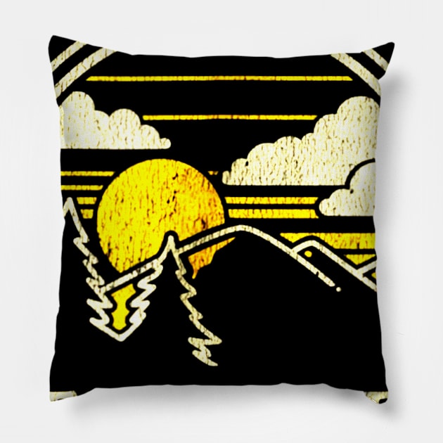 Coeur dAlene Idaho ID Shirt Vintage Hiking Mountains Pillow by Jipan