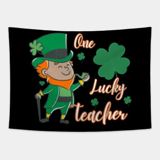 One Lucky Teacher Retro Vintage St Patrick's Day Tapestry