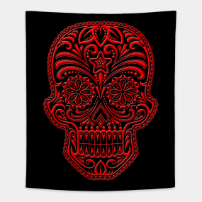 Sugar Skull Tattoo Tapestries Teepublic