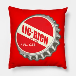 Vintage Lic Rich Licorice Soda Bottlecap Pillow