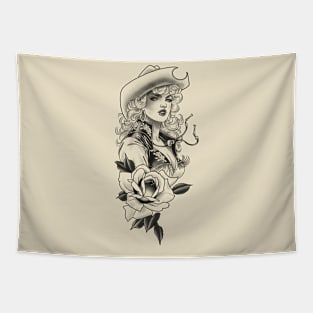 Wholesome Cowgirl - transparent Tapestry