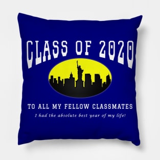 Class of 2020 - Blue, Yellow and White Colors Pillow