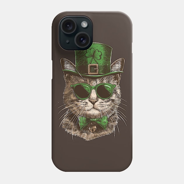 Leprechaun Cat St Catricks Day Phone Case by Wintrly