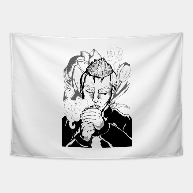 Preacher B&W print Tapestry by AshRose-Nova