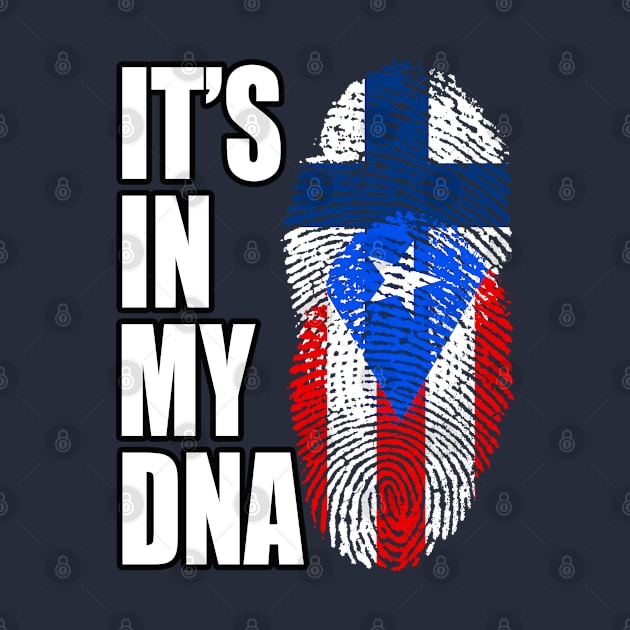 Finnish And Puerto Rican Mix DNA Flag Heritage by Just Rep It!!