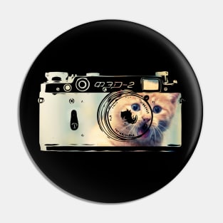 Cute Cat Retro Camera Pin