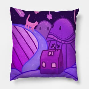 night time little house Pillow