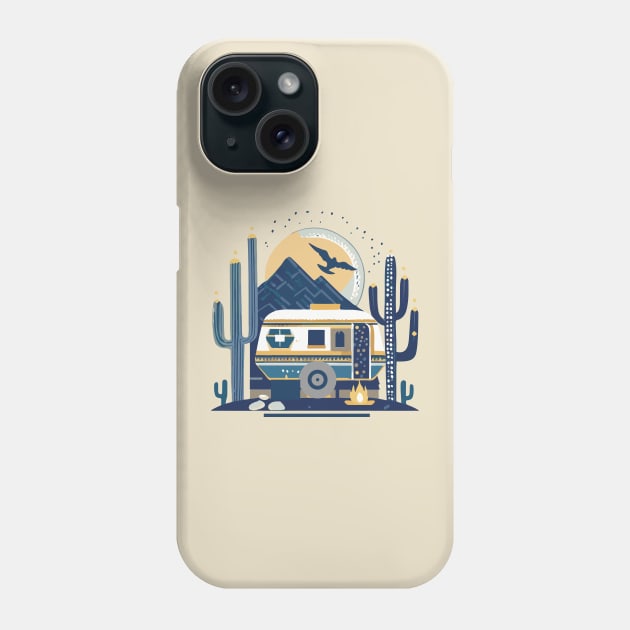 Desert Camping Phone Case by Midcenturydave