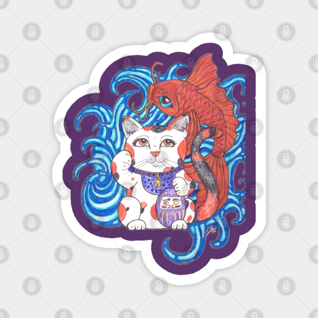 Calico Lucky Neko Magnet by JenStedman73