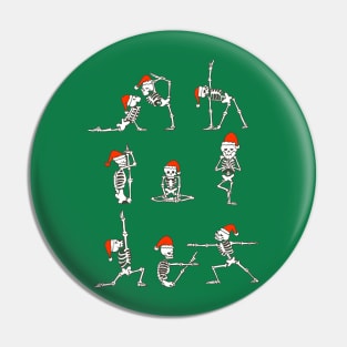 Skeleton Yoga Xmas Pin