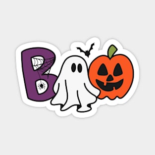 Boo! Retro-Inspired Halloween Ghost and Pumpkin Magnet