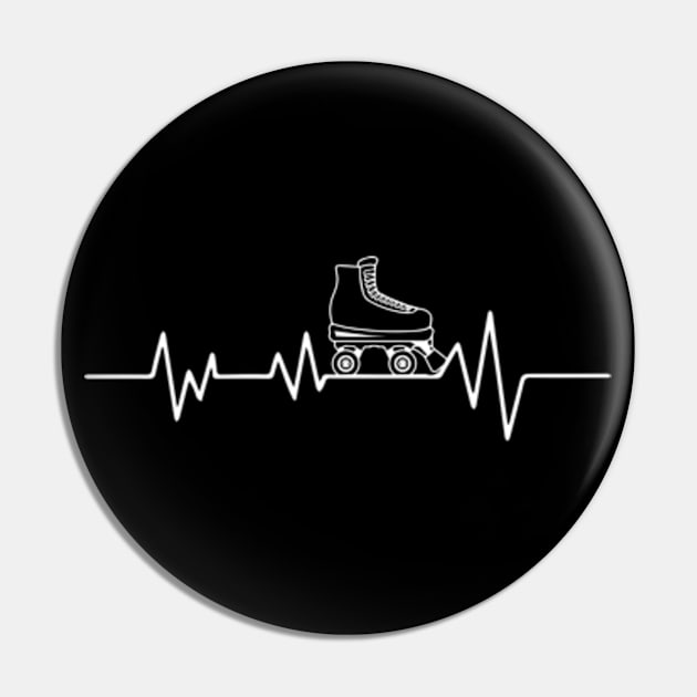 Roller Skating Heartbeat Pin by BlendedArt