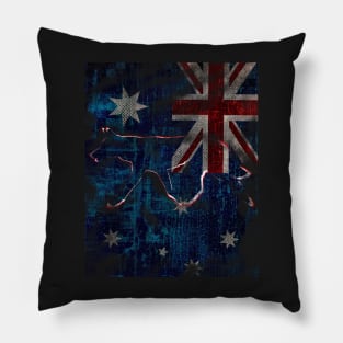 Grunge Aussie flag and Dingo Pillow