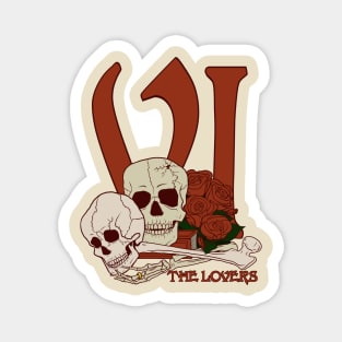 Halloween Tarot VI: The Lovers (skeletons) Magnet