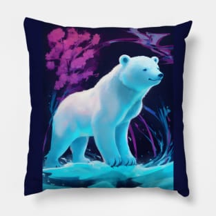 Cute neon polar bear Pillow